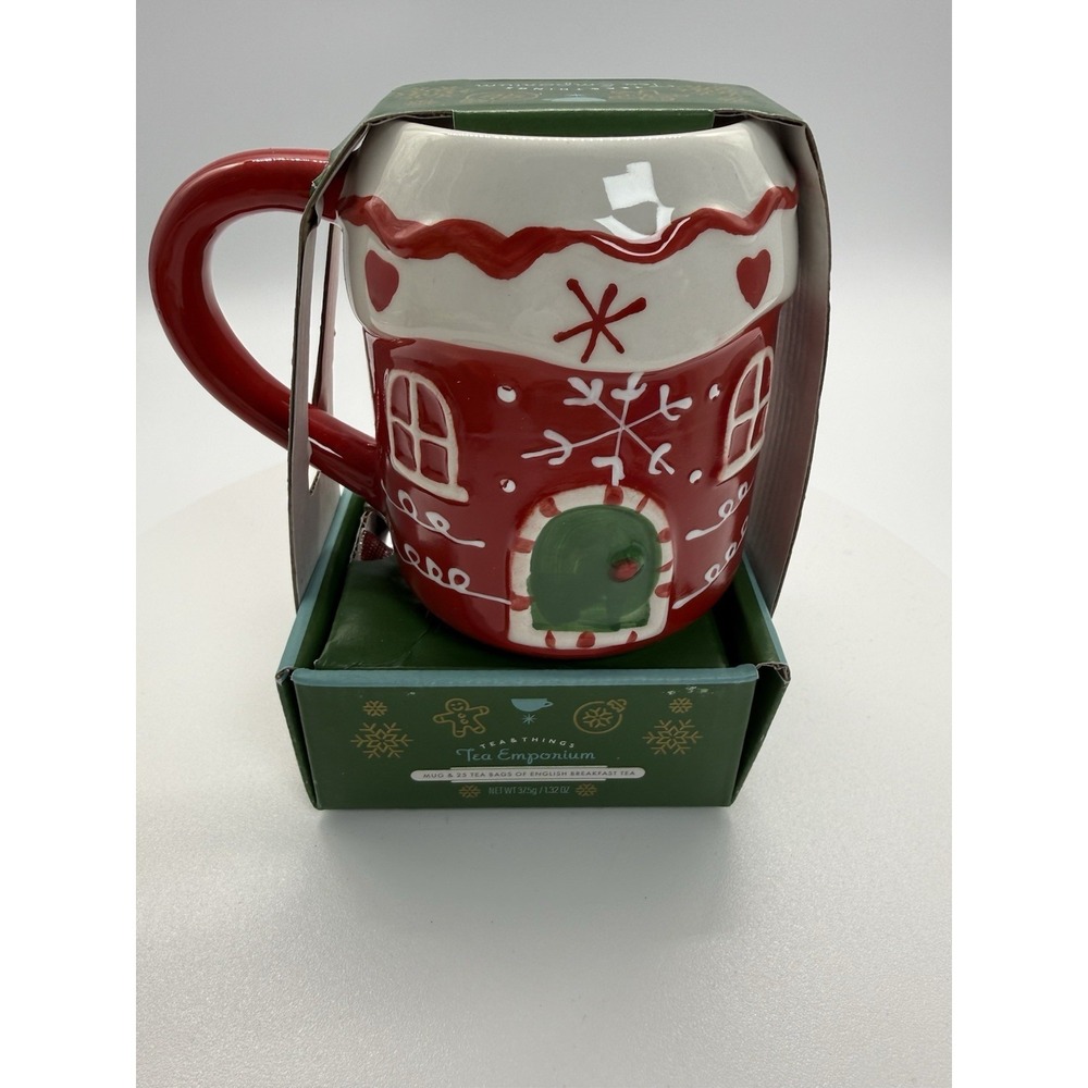 Tea And Things Holiday Gingerbread House Mug NWT‎